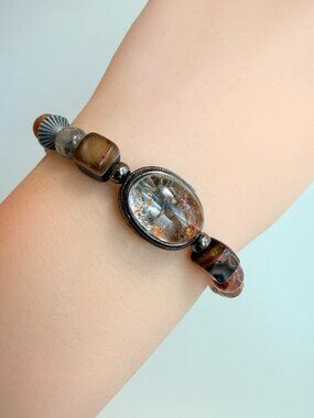 Phantom Quartz Bracelet | Natural Stone | Adjustable | One of a Kind